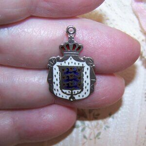 Sterling Silver Enamel Coat of Arms Charm - Kingdom of Denmark